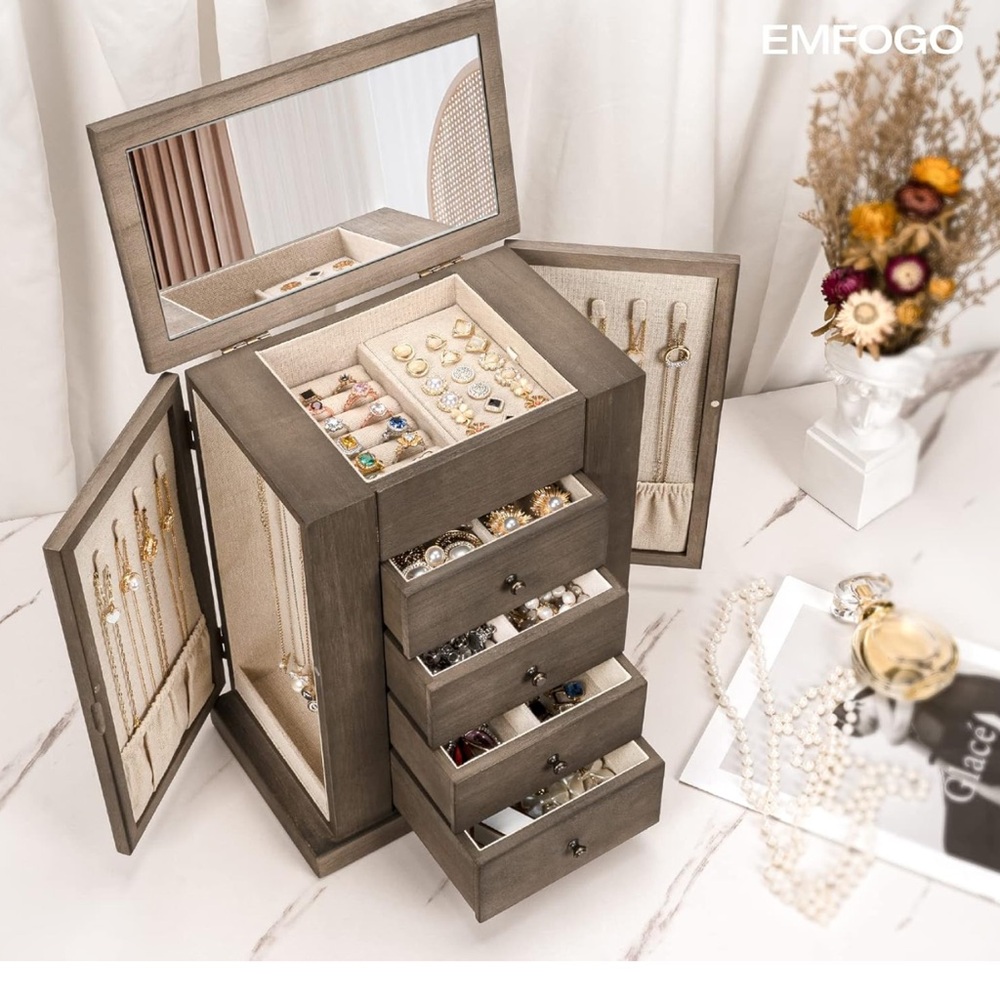 Large weathered gray jewelry box